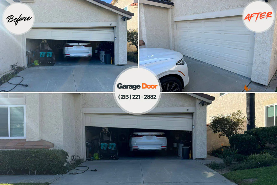 Before and after: garage door repair Winterville, GA